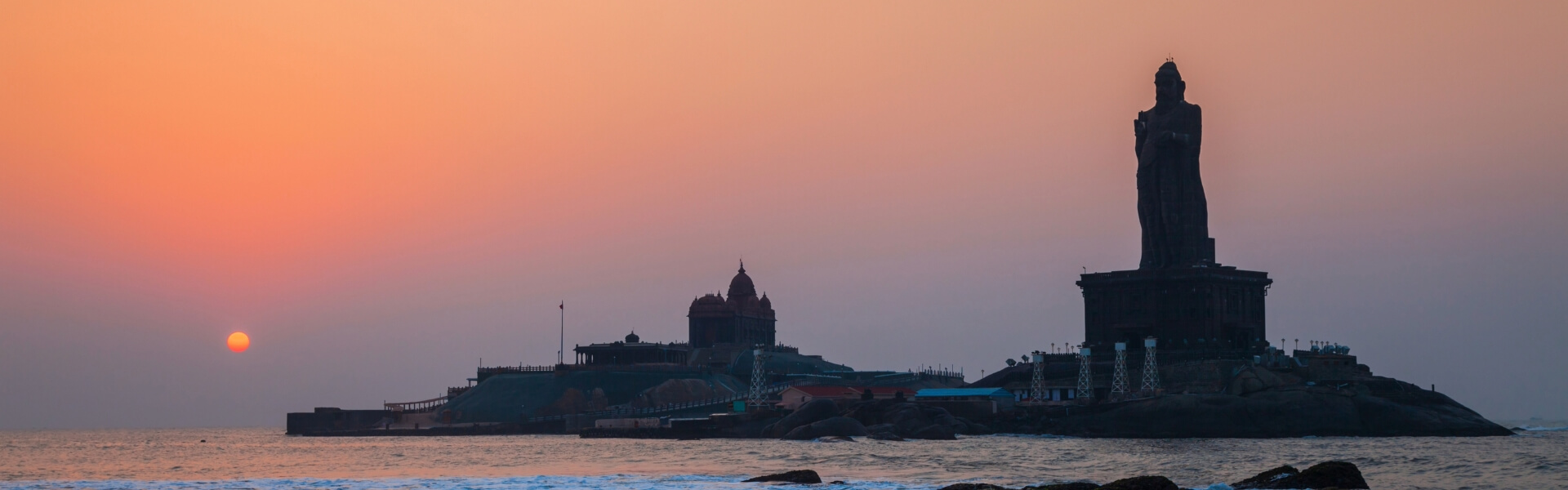 Kanyakumari seascape at sunset